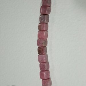 2/$15 Rhodonite w/ Quartz Beads Natural 6mm Cube 16" Strand K09-8228GS